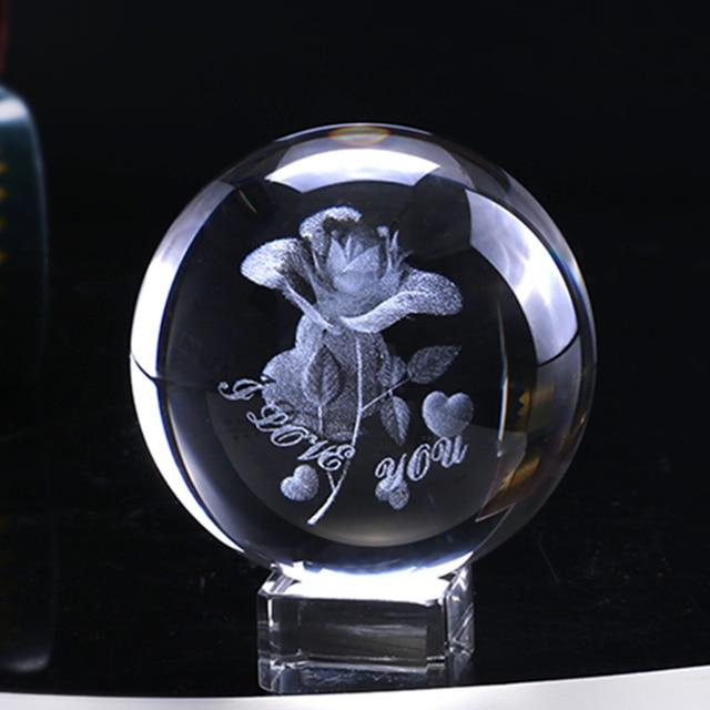 Enchanting 3D Rose Sphere with Love Message