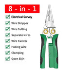 8-in-1 Wire Stripping Tool with Voltage Tester and LED Alert