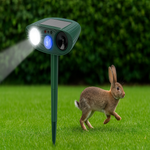 Solar-powered Ultrasound Rabbit Repellent with Flashing Light – Effective Protection for Your Garden