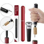 2-in-1 Weinflaschenöffner mit Luftdruckpumpe und Folienabschneider