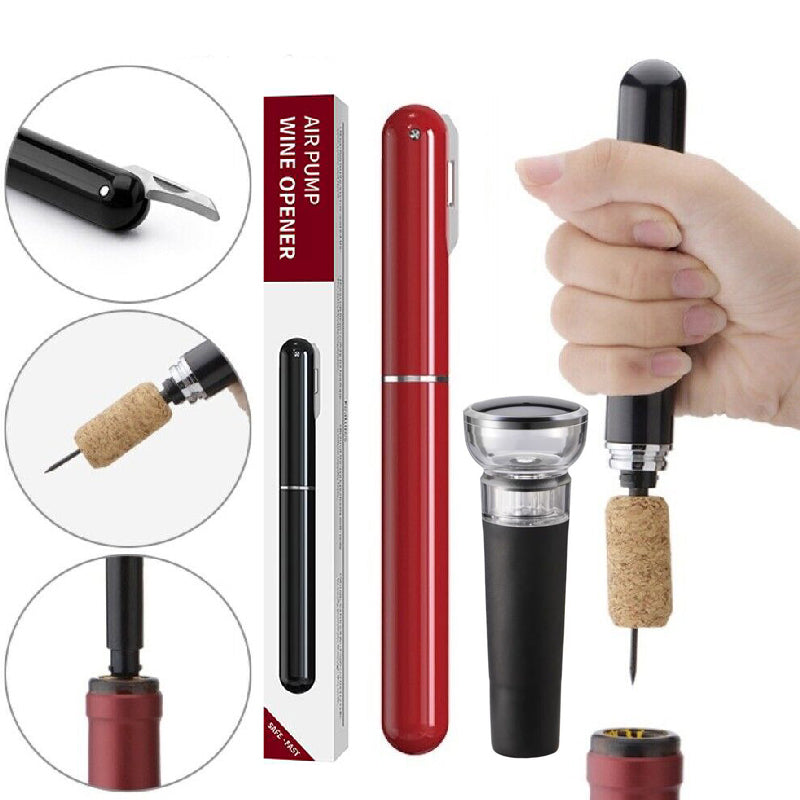 2-in-1 Luftdruck Weinflaschenöffner mit Folienmesser | Weinfreund