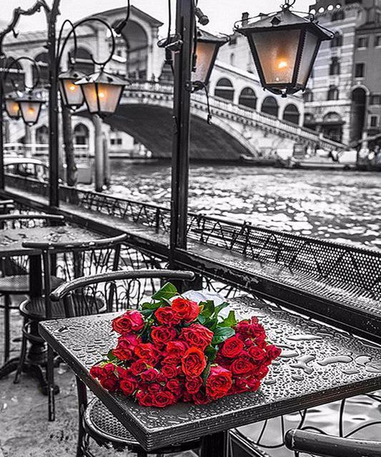 Red Roses Bouquet - Paint by Numbers Set