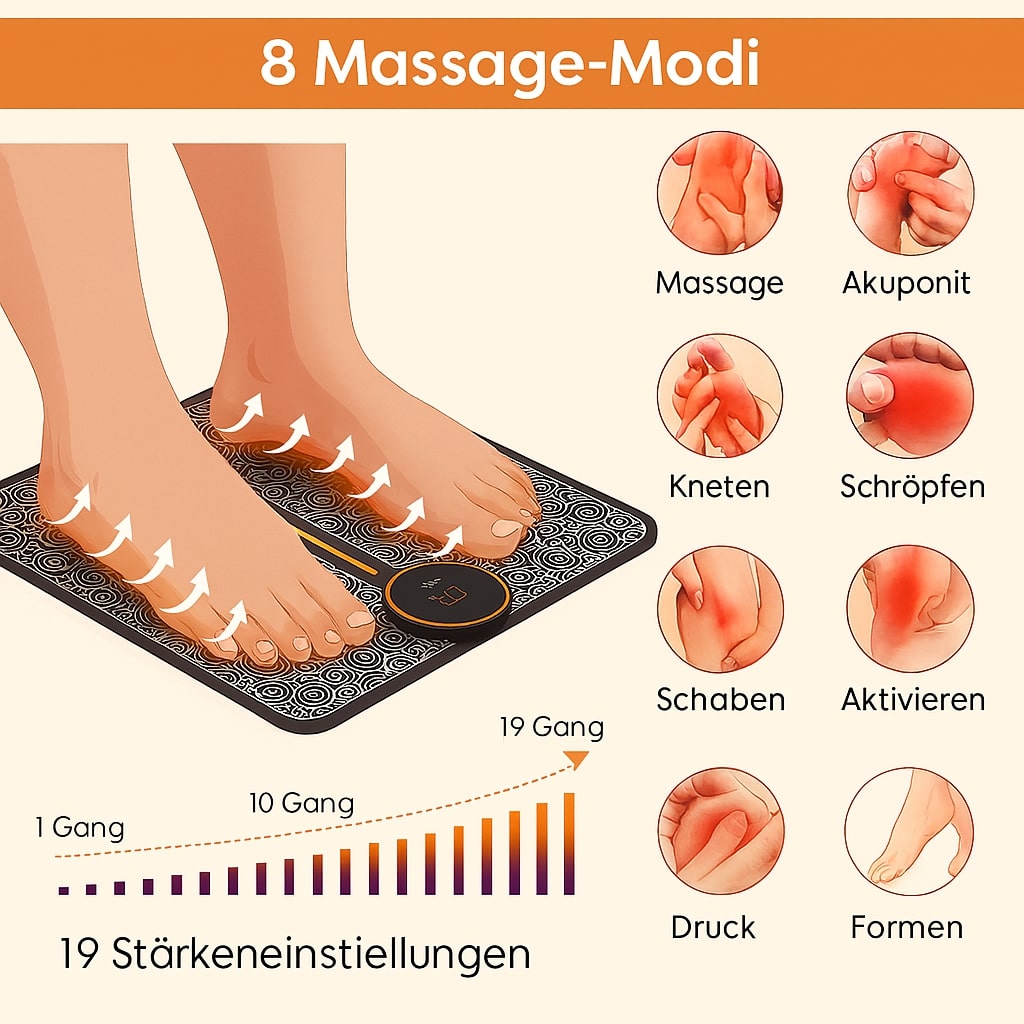 Entspannendes EMS-Fußmassagegerät für Wohlbefinden