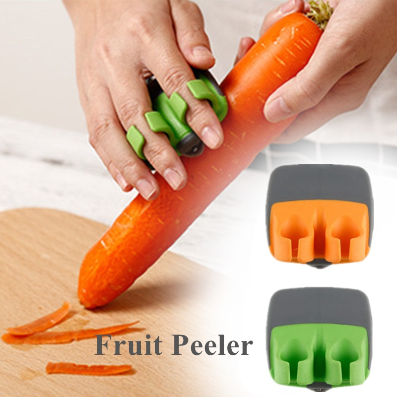 Vegetable and fruit peeler with double finger grip