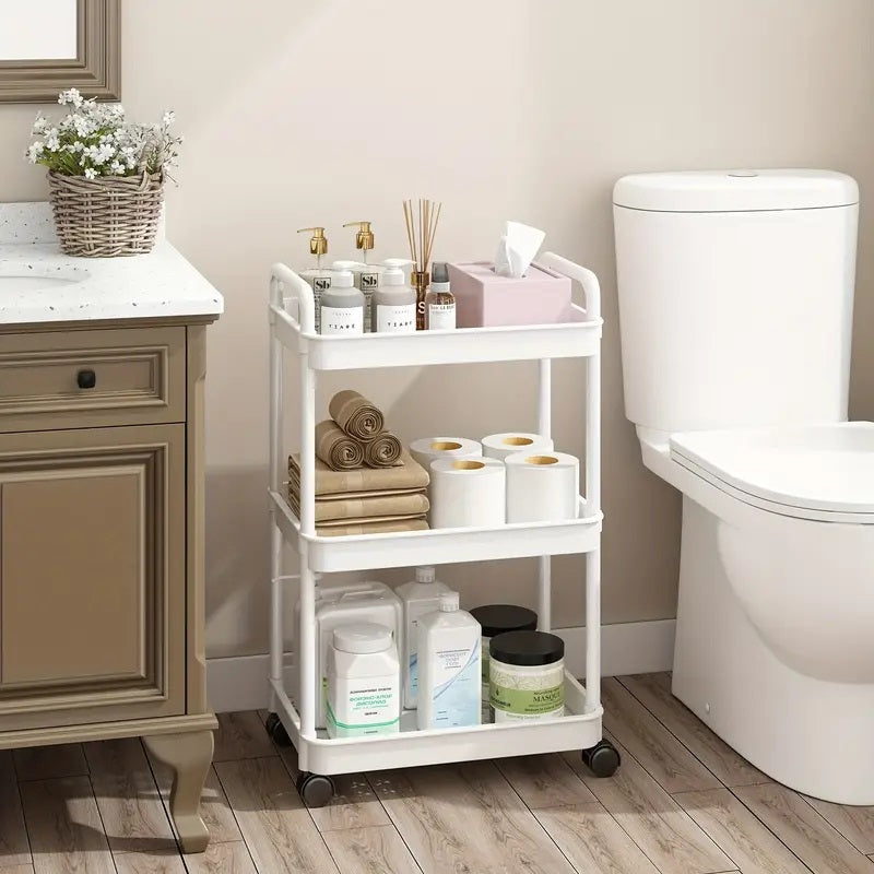 3-tier multifunctional utility cart with wheels