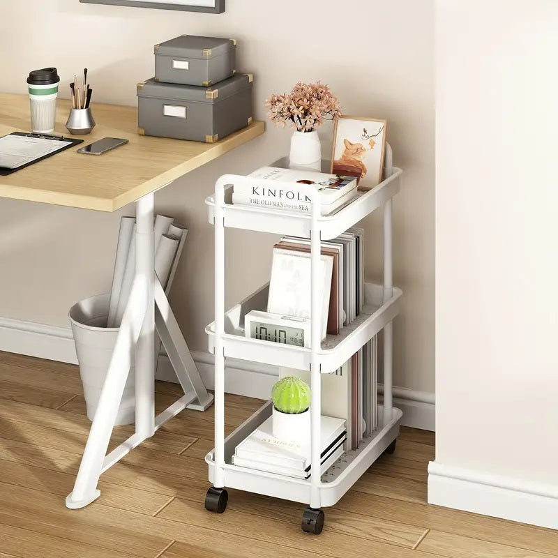 3-tier multifunctional utility cart with wheels