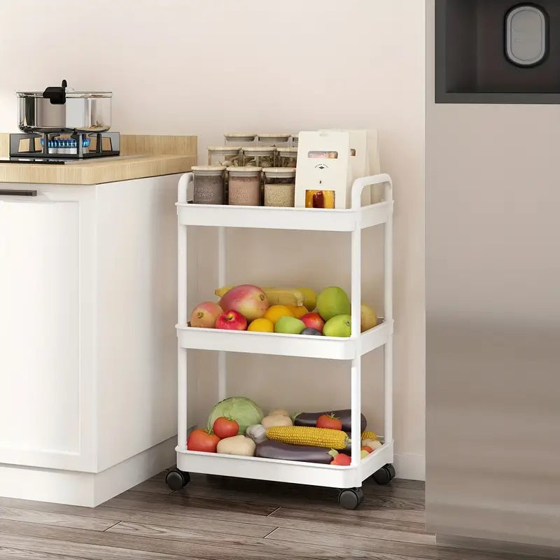 3-tier multifunctional utility cart with wheels