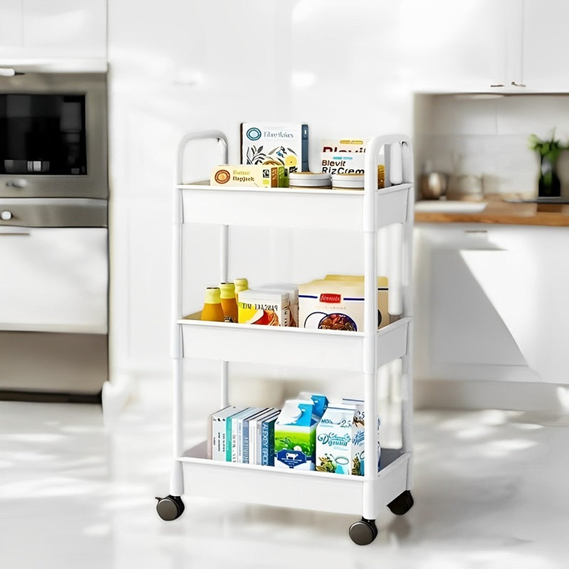 3-tier multifunctional utility cart with wheels