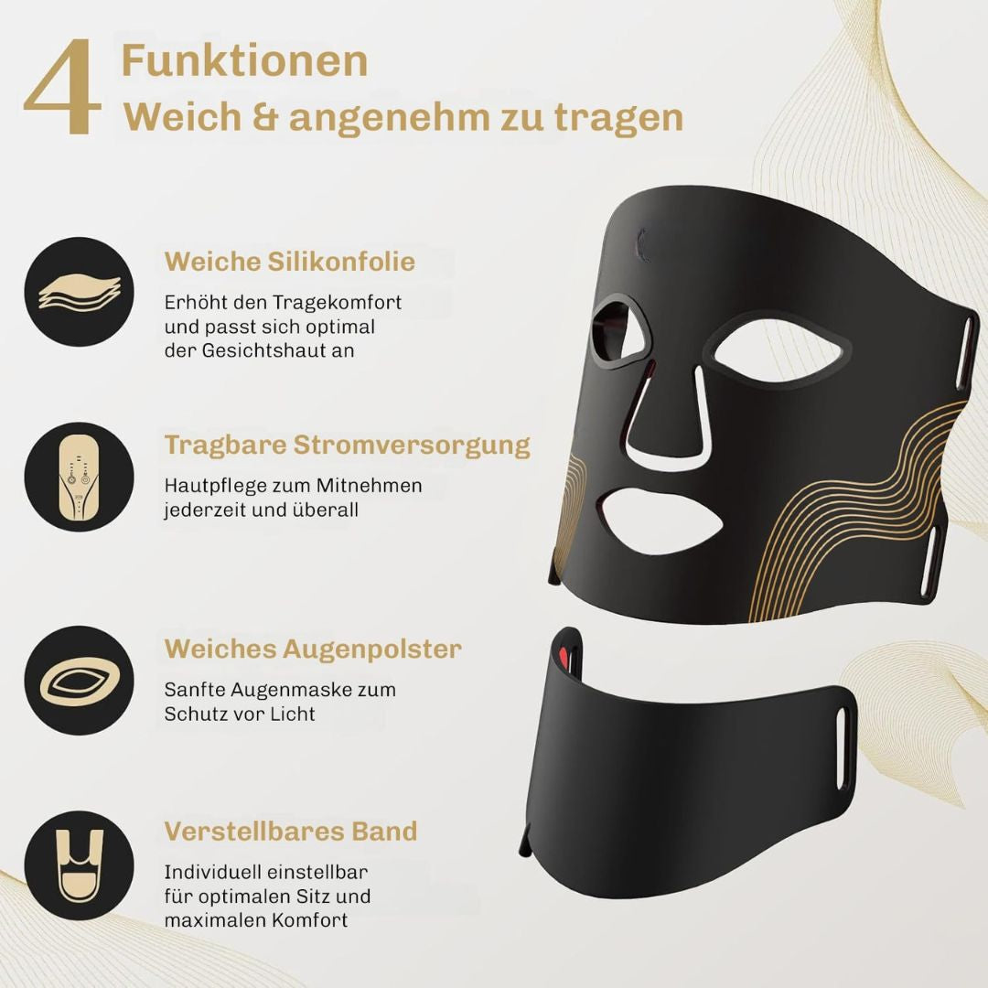 LED Lichttherapie Maske für strahlende Haut und Entspannung