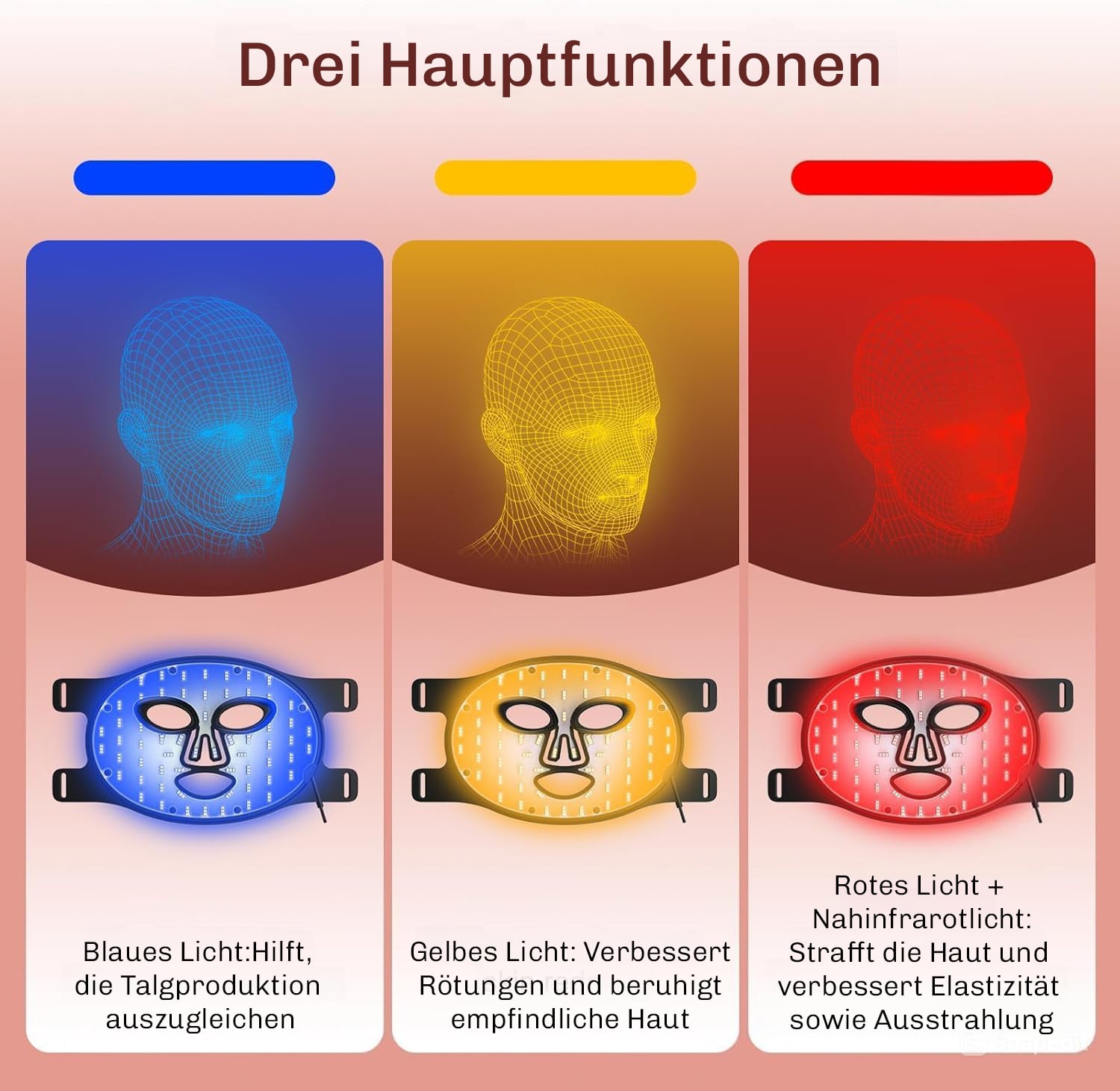 LED Lichttherapie Maske für strahlende Haut und Entspannung