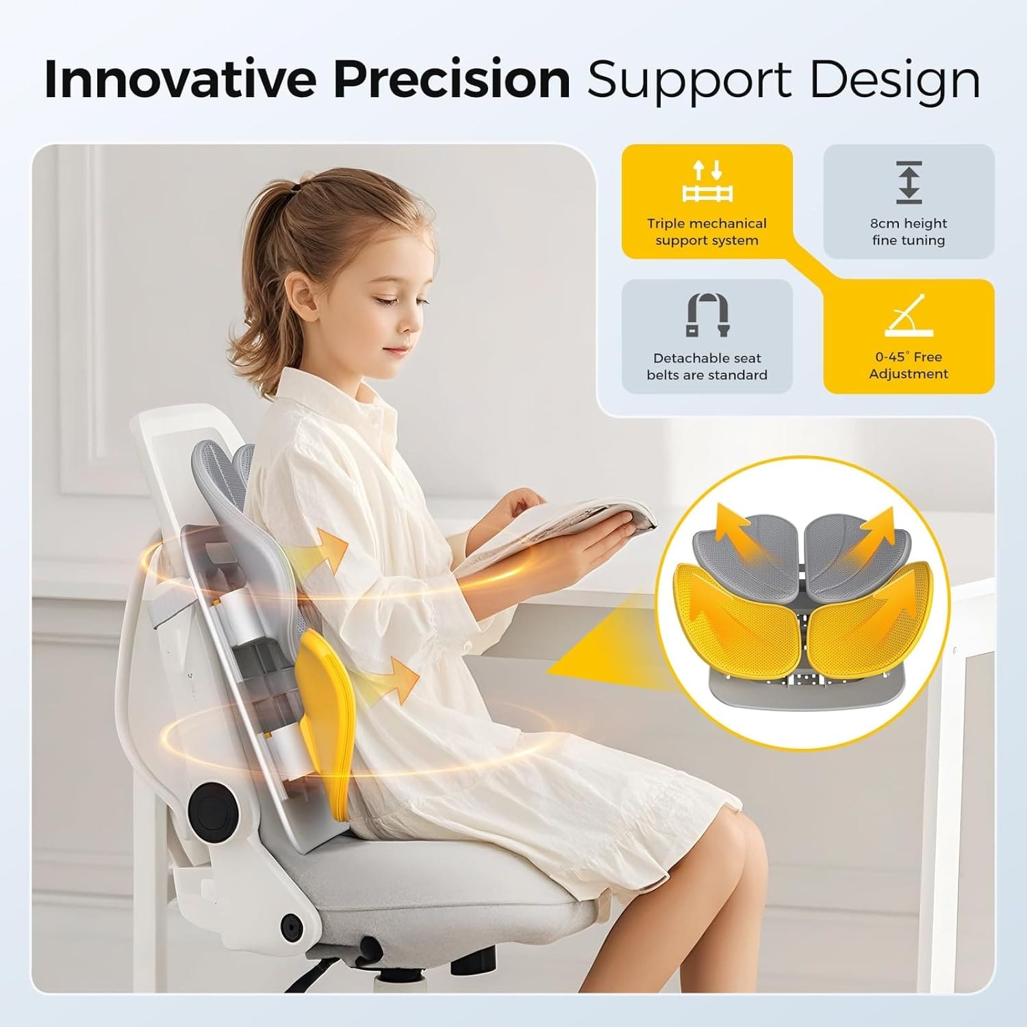 Ergonomic Back Support Cushion for Relaxed Sitting