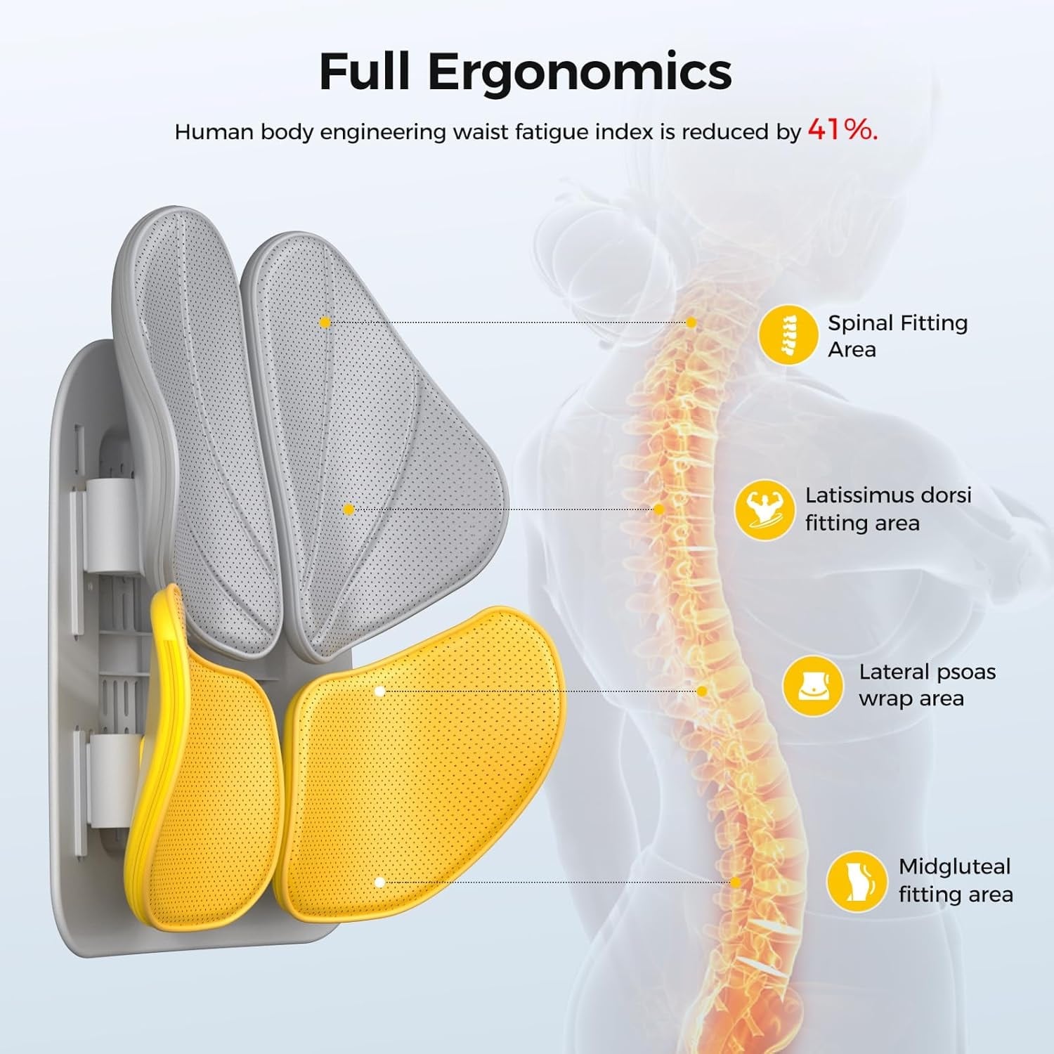 Ergonomic Back Support Cushion for Relaxed Sitting