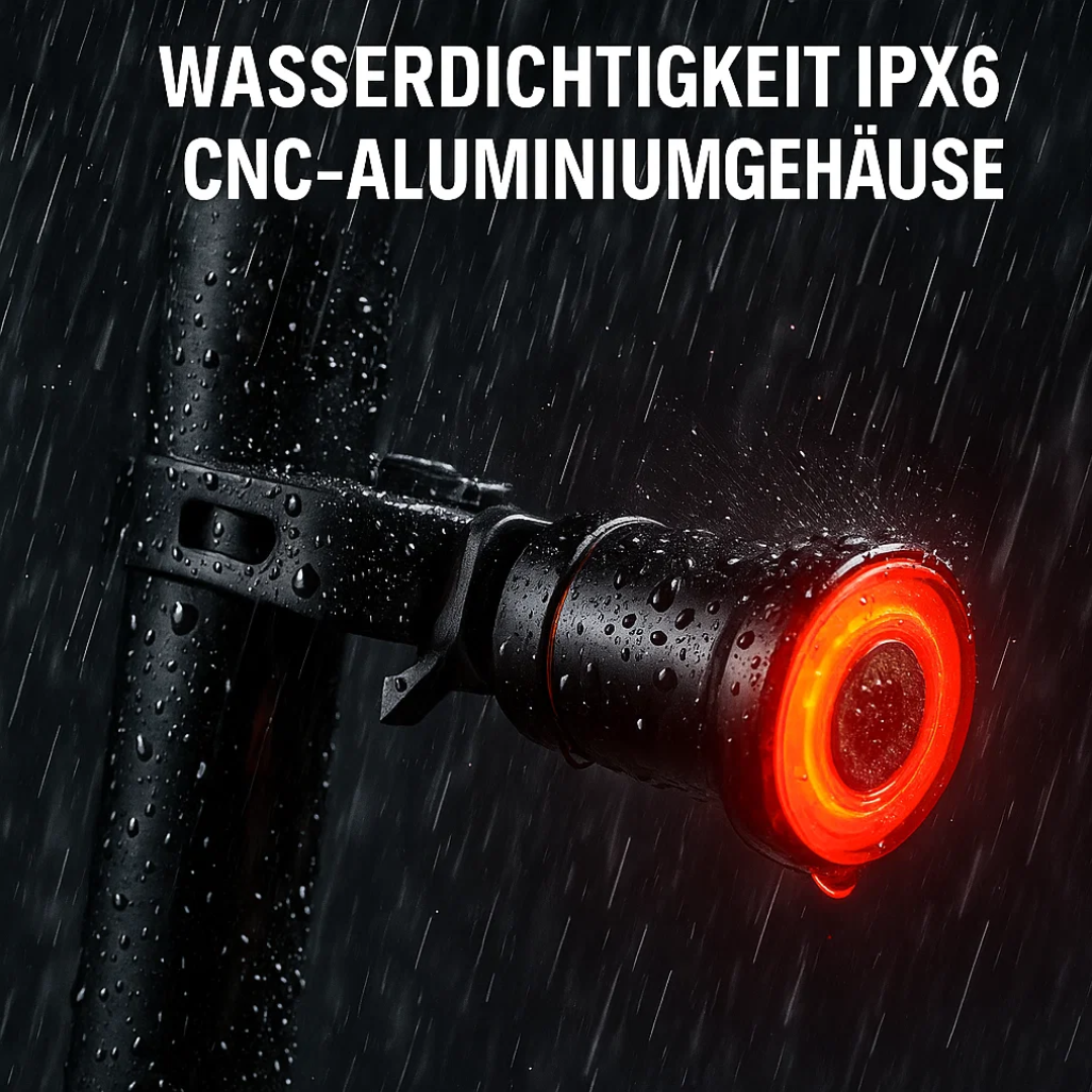 Sicheres Rücklicht für Fahrrad mit 6 Leuchtmodi und Akku