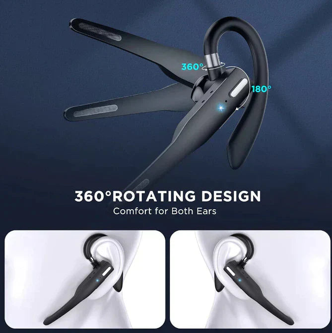 Wireless Bluetooth 5.1 Headset with Dual Microphone and Noise Cancellation