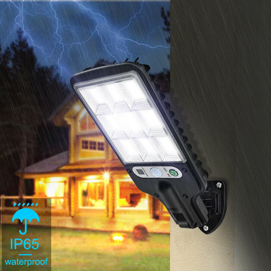 Solar-powered LED outdoor light with motion sensor