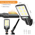 Solar-powered LED outdoor light with motion sensor