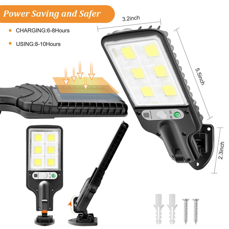 Solar-powered LED outdoor light with motion sensor