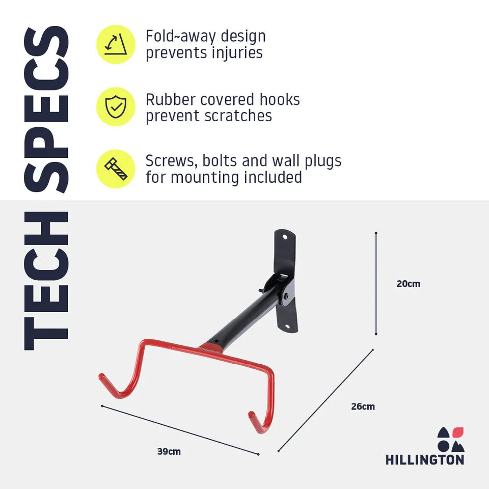 Foldable Bicycle Wall Hook – Space-Saving Hook with Protective Guards