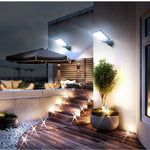 Solar-powered LED outdoor light with motion sensor