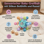 Silicone Teether and Rattle – Sensory Grip Ball for Babies