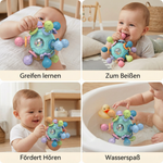 Silicone Teether and Rattle – Sensory Grip Ball for Babies