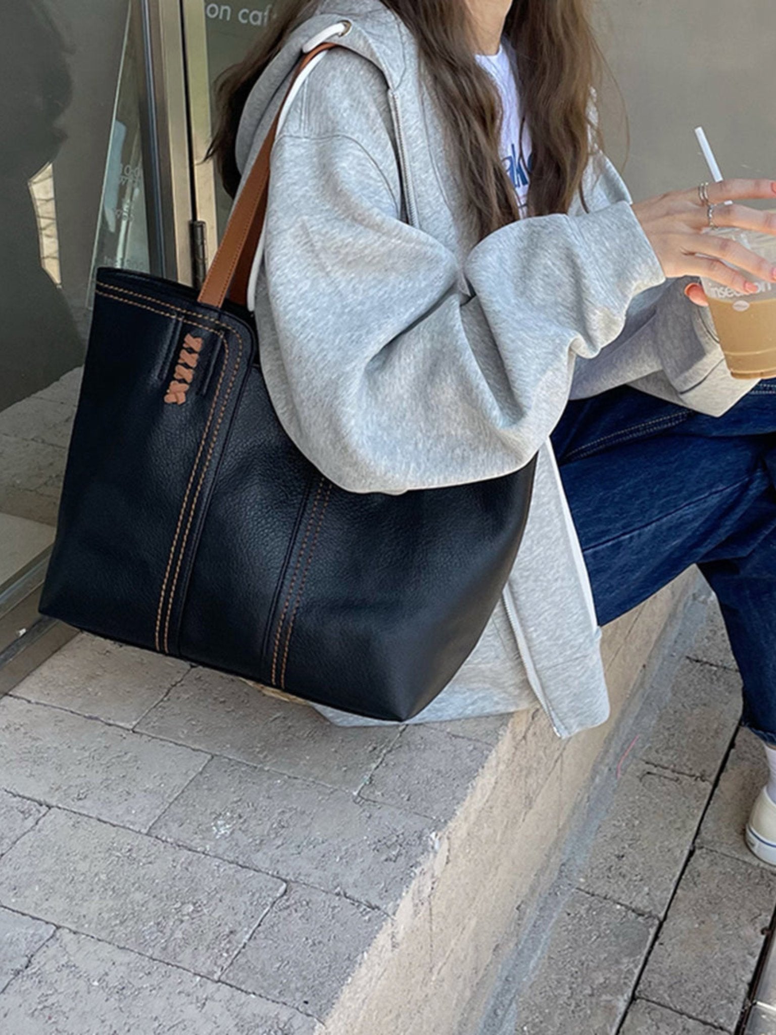 NaturaStyle - Elegante Schultertasche im Vintage-Look