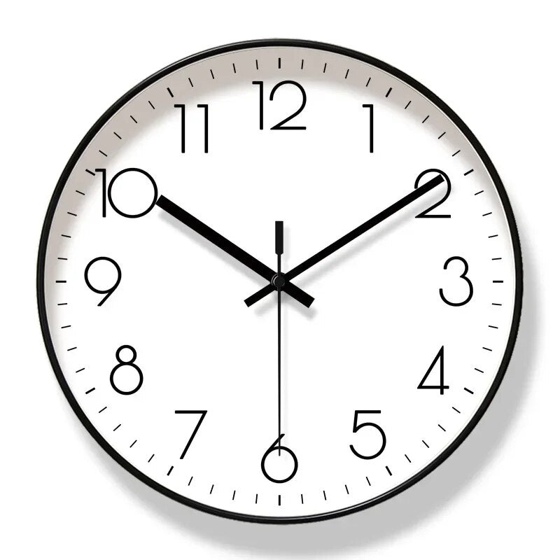 Stylish wall clock with silent quartz mechanism and modern design