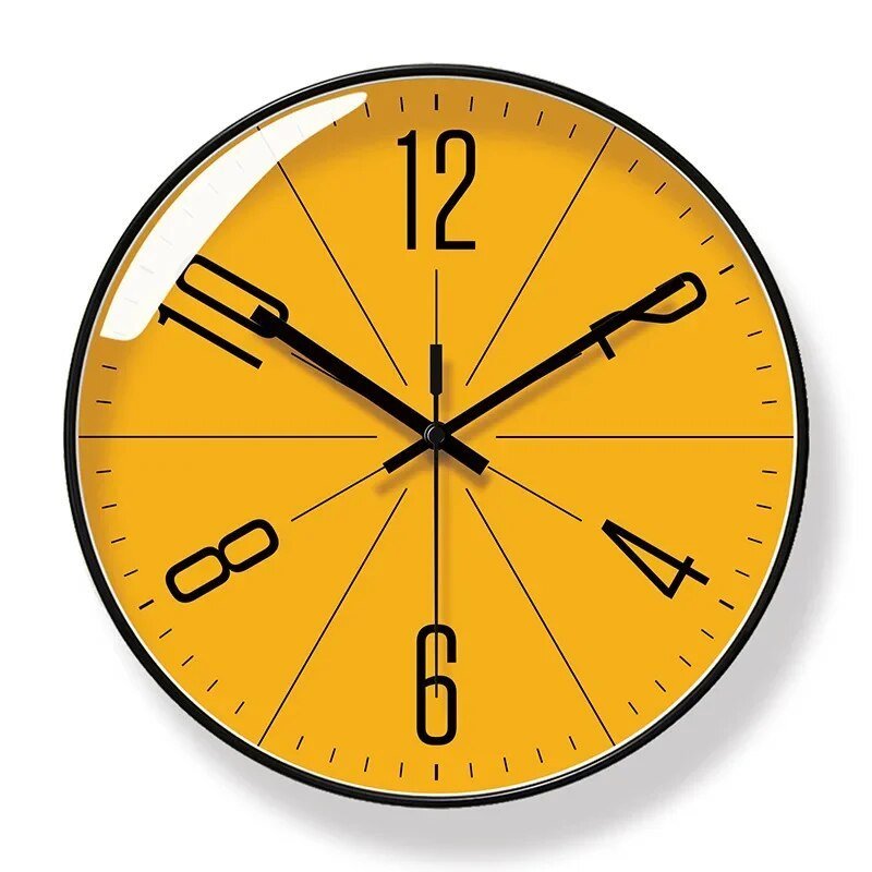 Stylish wall clock with silent quartz mechanism and modern design