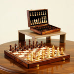 Elegant Foldable Wooden Chess Set for Travel
