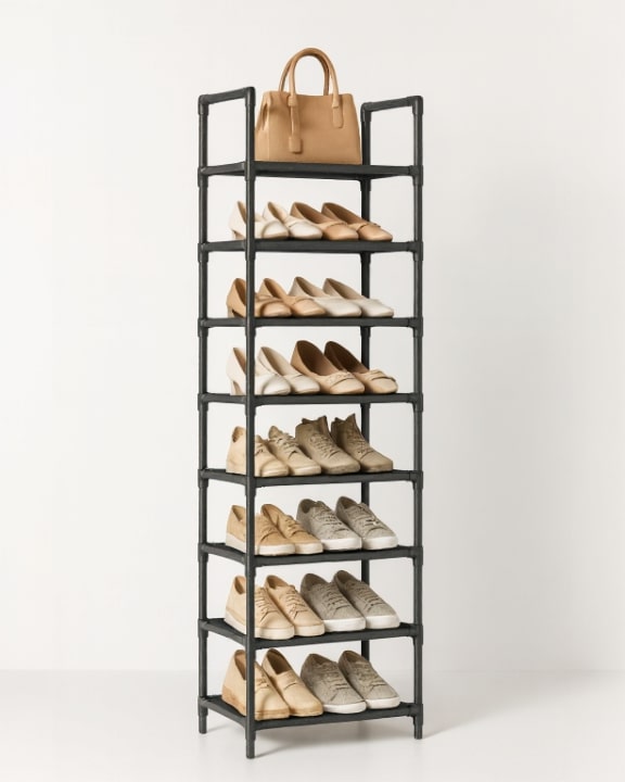 Platzsparendes Metall Schuhregal für Ordnung und Stil