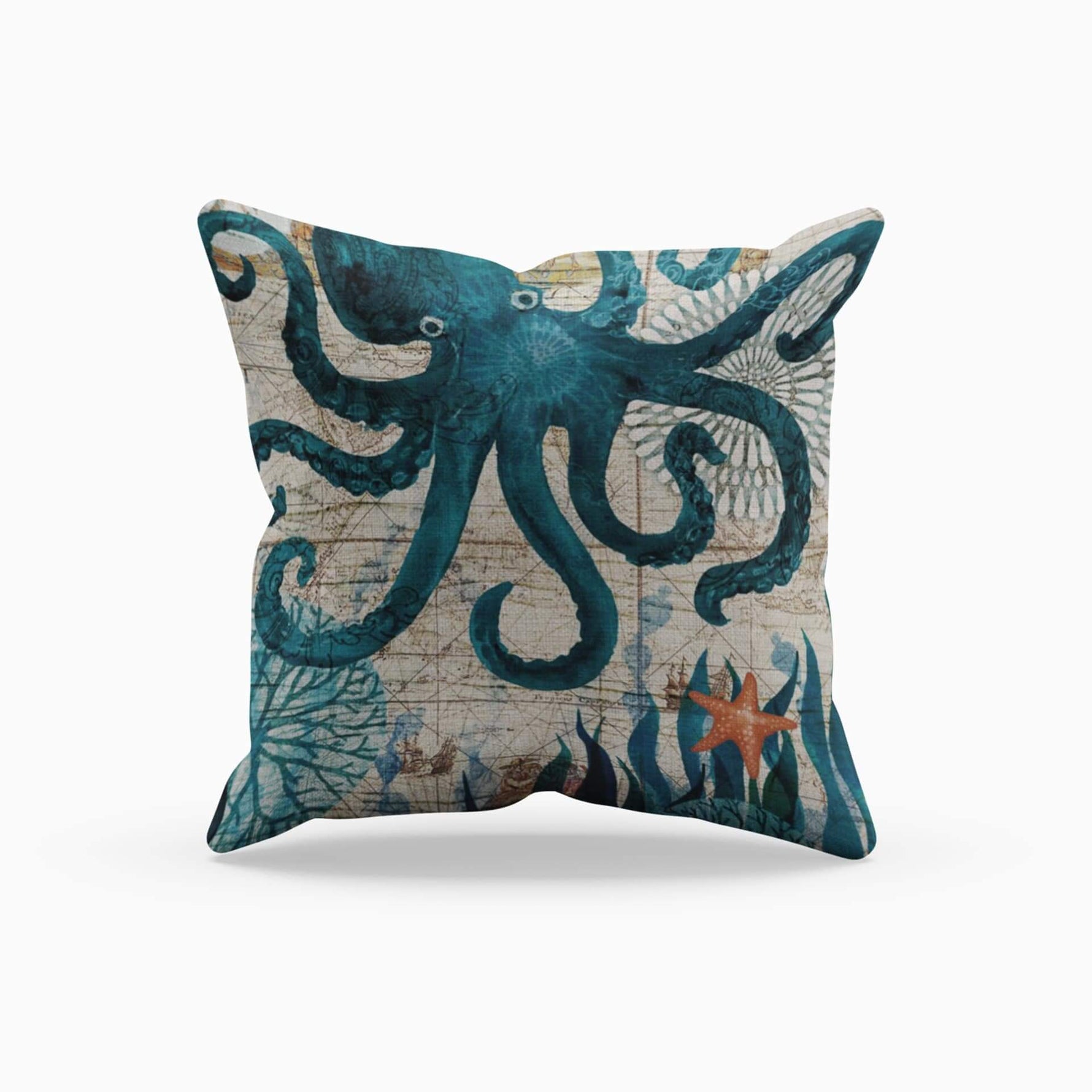 Ocean Charm Pillowcases - Stylish Decorative Cushion Covers Made of Durable Linen Blend with Hidden Zipper