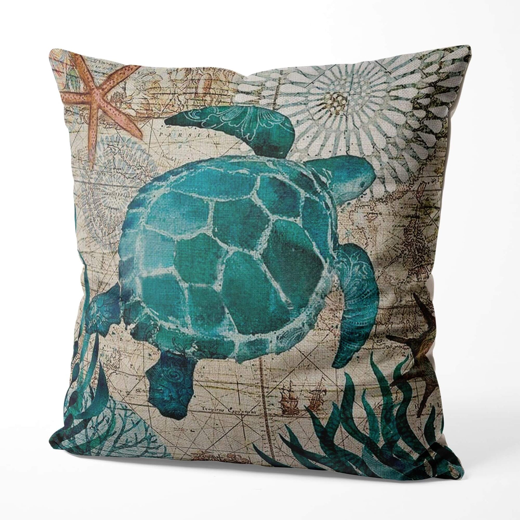 Ocean Charm Pillowcases - Stylish Decorative Cushion Covers Made of Durable Linen Blend with Hidden Zipper