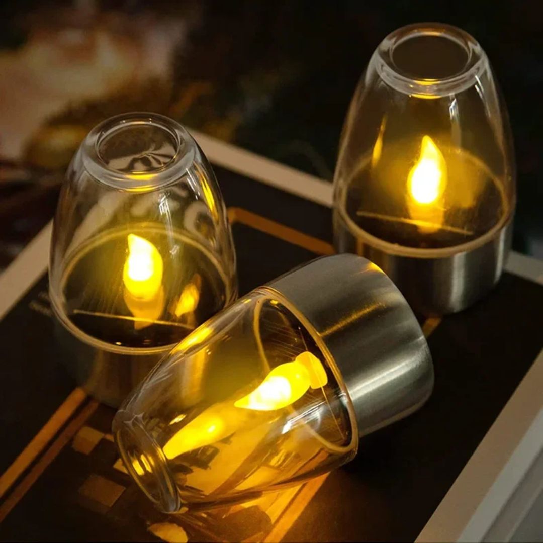 Lumosol Solar LED Kerzenlicht für den Garten – Wetterfeste Beleuchtung (3er Set)