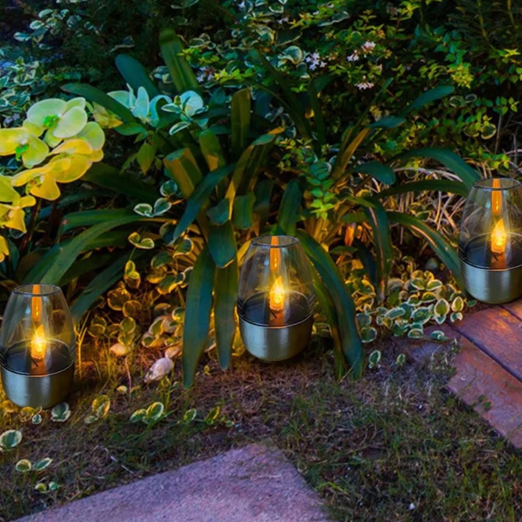 Lumosol Solar LED Kerzenlicht für den Garten – Wetterfeste Beleuchtung (3er Set)