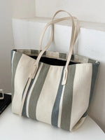 Moderne Streifen-Canvas-Tasche für jeden Anlass