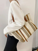 Moderne Streifen-Canvas-Tasche für jeden Anlass