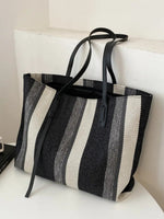 Moderne Streifen-Canvas-Tasche für jeden Anlass