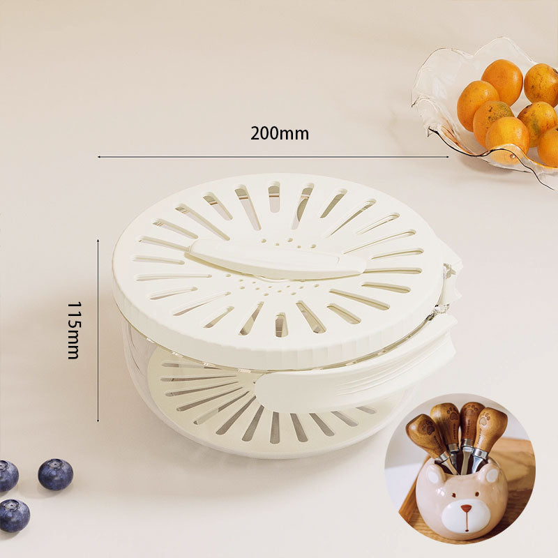 2-in-1 Abtropf- und Aufbewahrungskorb – Einfaches Waschen & Lagern von Obst und Gemüse