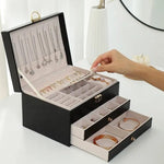 Elegant Multi-Layer Leather Jewelry Box for Women