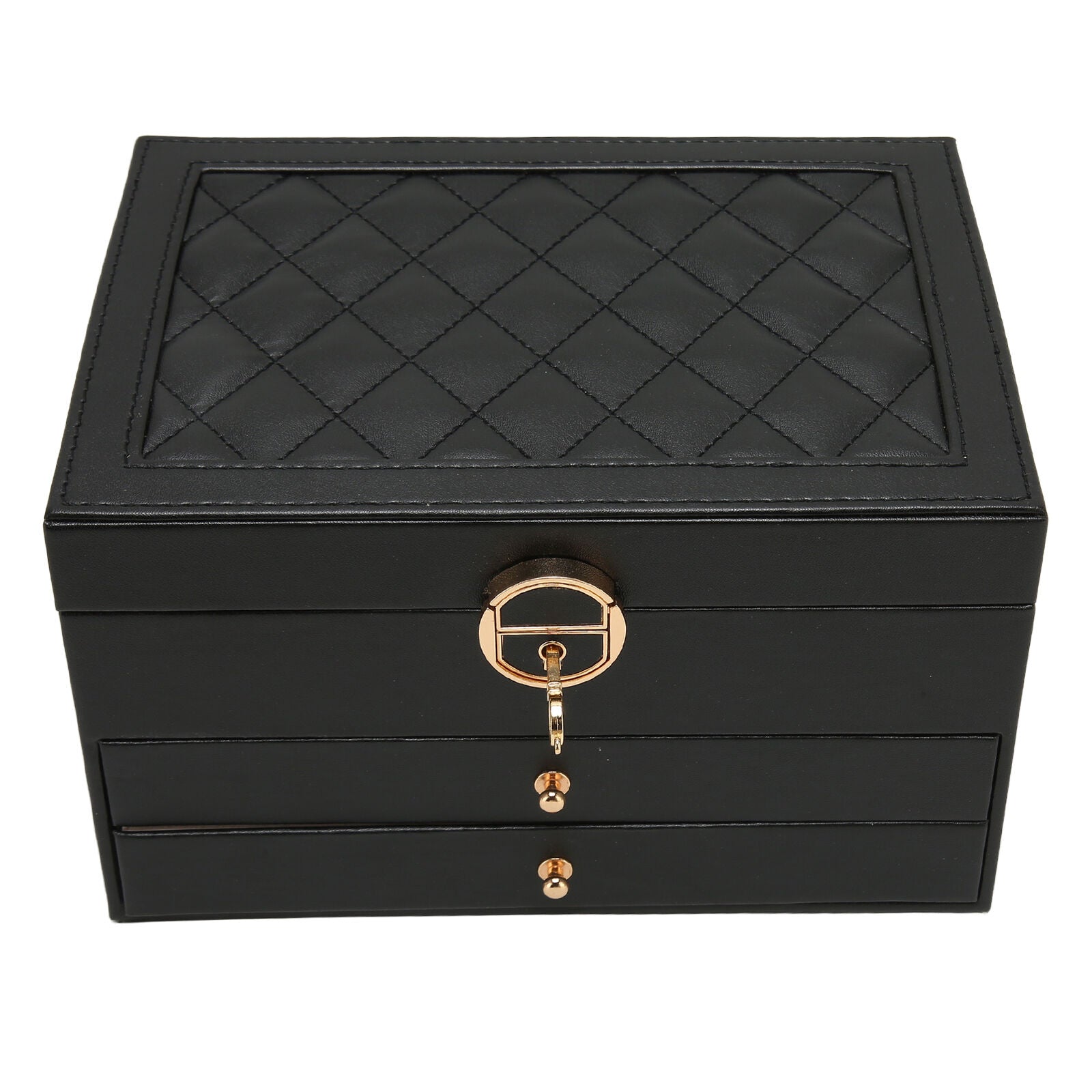 Elegant Multi-Layer Leather Jewelry Box for Women