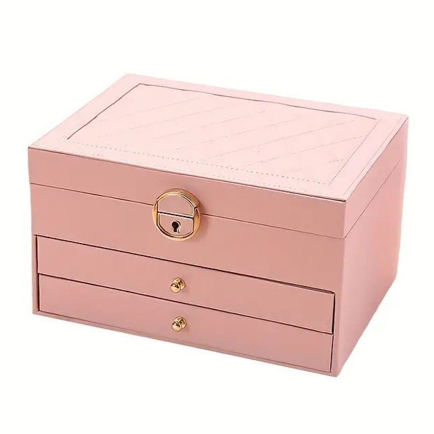Elegant Multi-Layer Leather Jewelry Box for Women