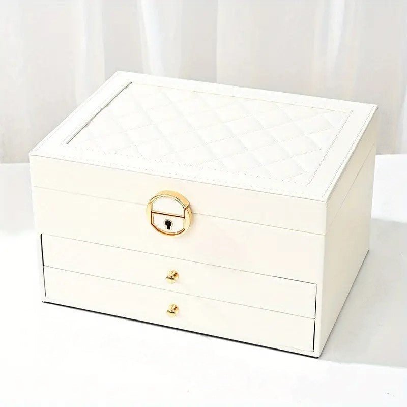 Elegant Multi-Layer Leather Jewelry Box for Women