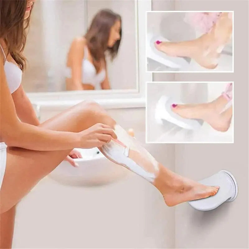Ergonomic footrest for safe showering and shaving