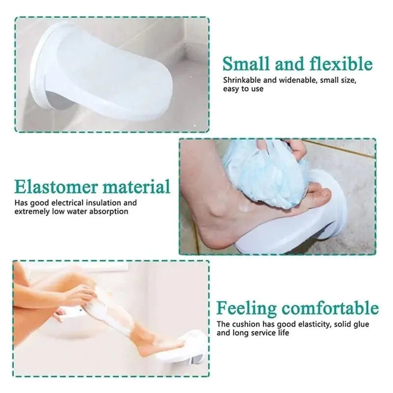 Ergonomic footrest for safe showering and shaving
