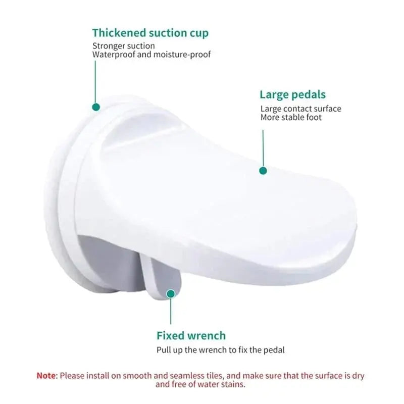 Ergonomic footrest for safe showering and shaving