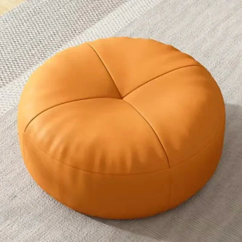 Round Japanese Nappa leather tatami-style seat cushions