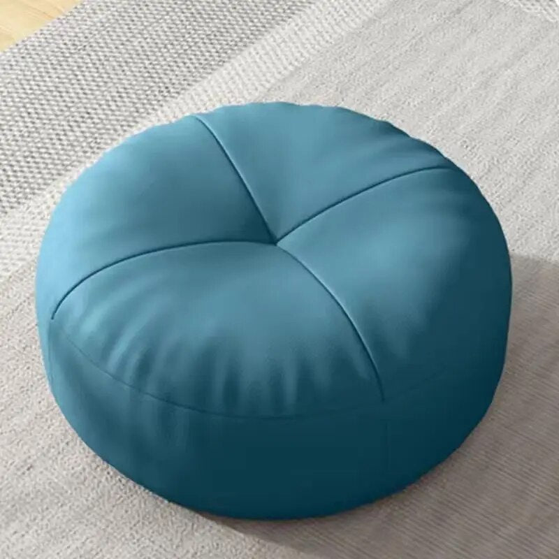 Round Japanese Nappa leather tatami-style seat cushions