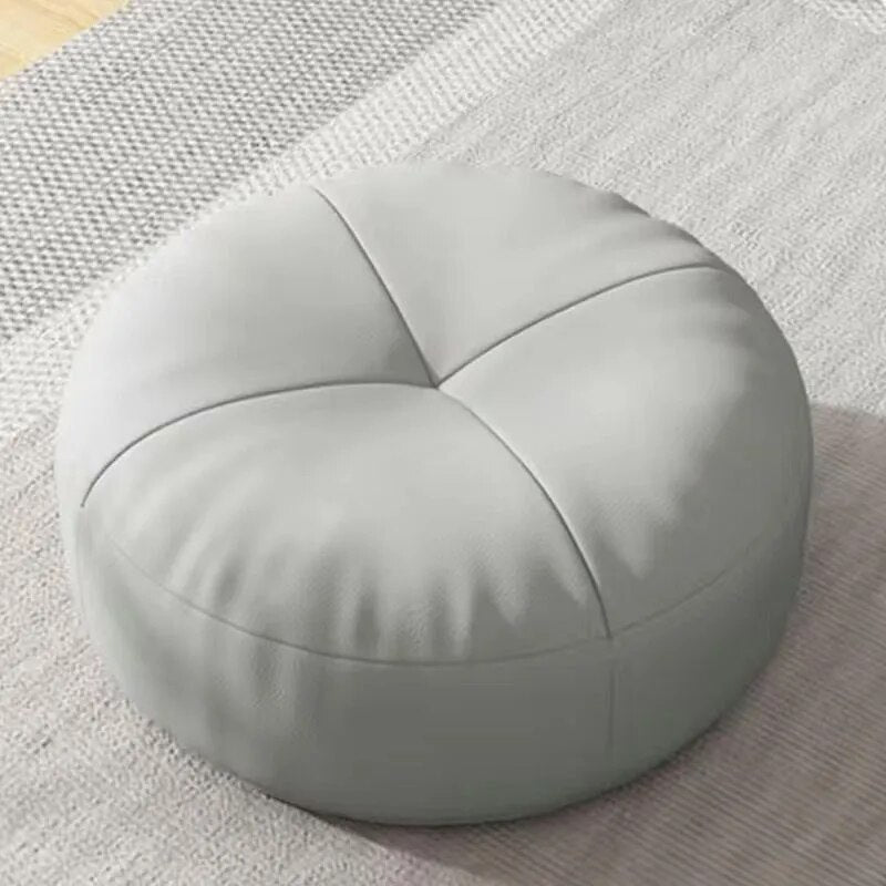 Round Japanese Nappa leather tatami-style seat cushions