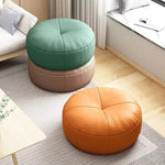 Round Japanese Nappa leather tatami-style seat cushions