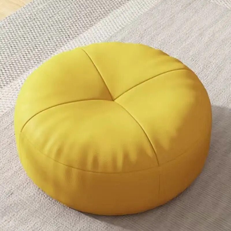 Round Japanese Nappa leather tatami-style seat cushions